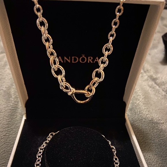 Gold Necklace Pandora Chunky Infinity Necklace Infinity Knot - Main Image